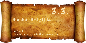 Bender Brigitta névjegykártya
